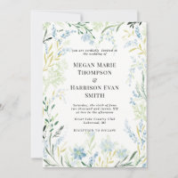English Meadow Delicate Flower Wedding Invitation