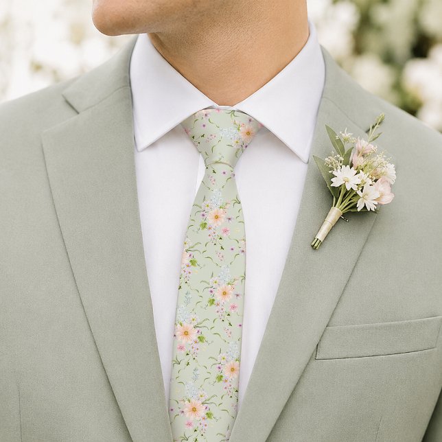 English Meadow Floral Wedding Tie (Creator Uploaded)