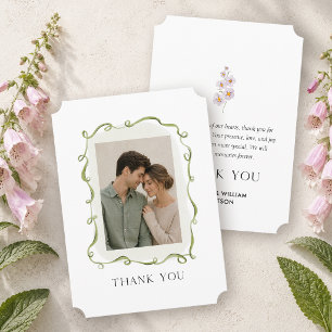 English Meadow Wedding Photo Thank You Card