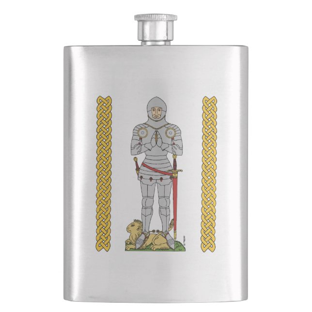 English Mediaeval Knight Circa 1430 Hip Flask (Front)