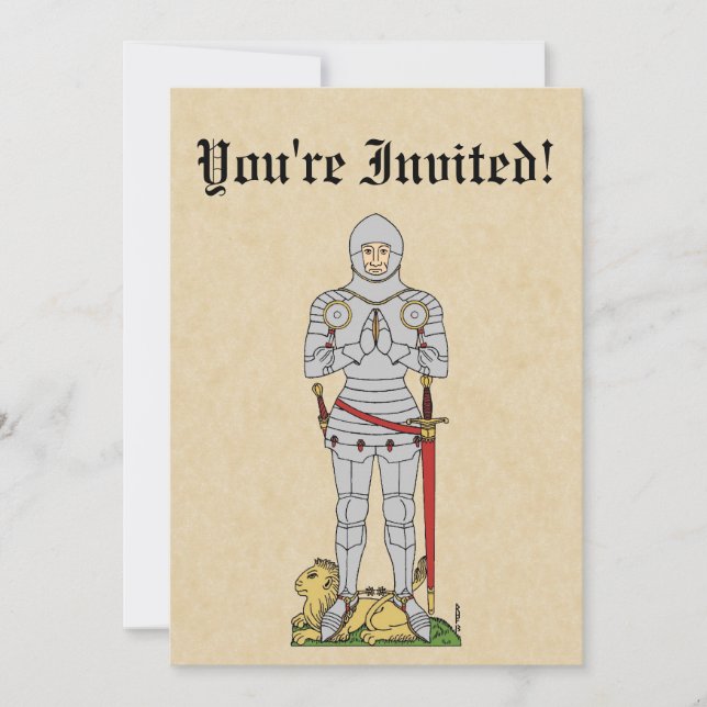 English Mediaeval Knight Circa 1430 Invitation (Front)