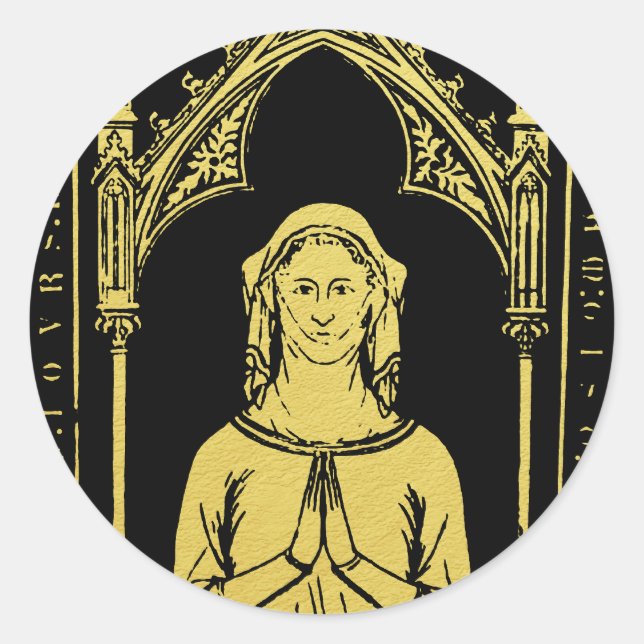 English Mediaeval Portrait 1300 Lady Joan Cobham  Classic Round Sticker (Front)