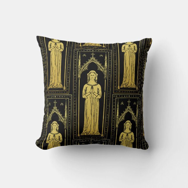English Mediaeval Portrait 1300 Lady Joan Cobham  Cushion (Front)