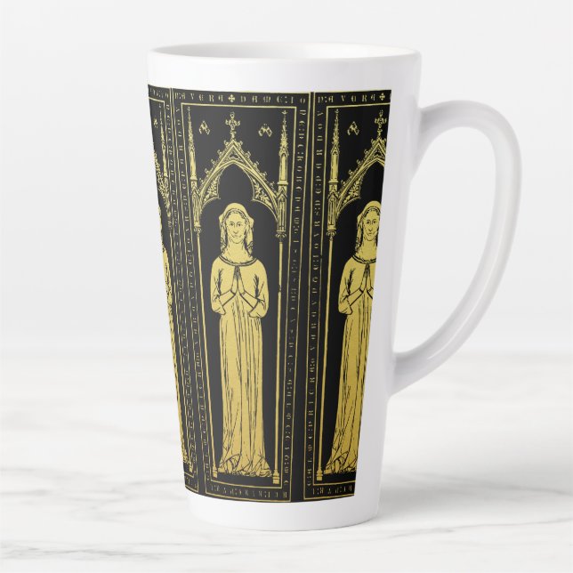 English Mediaeval Portrait 1300 Lady Joan Cobham  Latte Mug (Right)