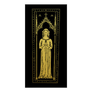 English Mediaeval Portrait 1300 Lady Joan Cobham  Poster