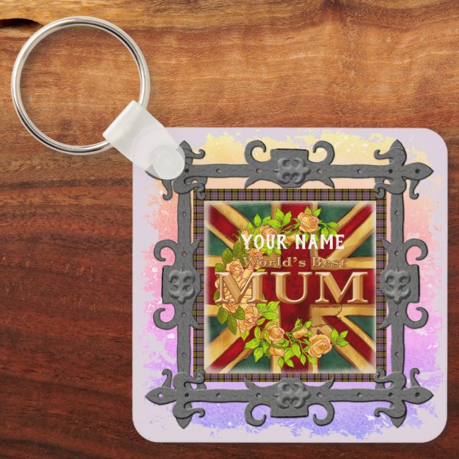 English Mum  custom name  Key Ring (Front)