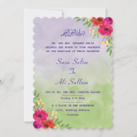 English Muslim Lavender & green Watercolor Floral
