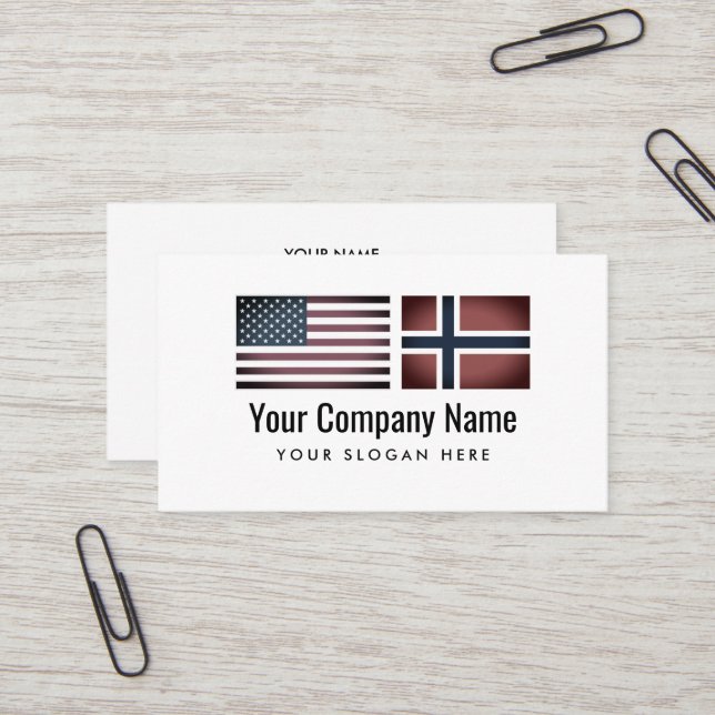 English Norwegian language translator service Business Card (Front/Back In Situ)