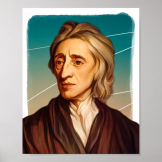 English Philosopher John Locke illustration Poster
