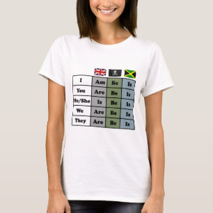 english  - pirate - jamaica grammar chart T-Shirt