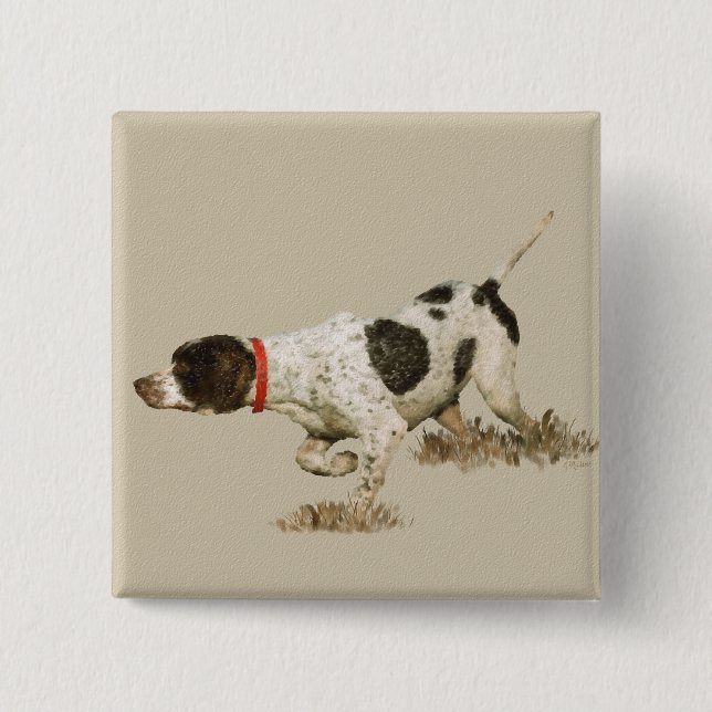 English Pointer 15 Cm Square Badge (Front)