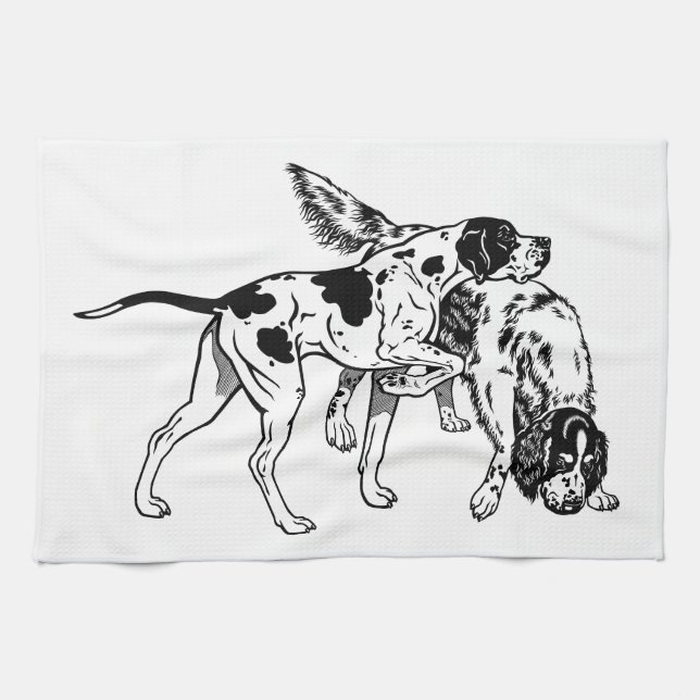 english pointer and setter tea towel (Horizontal)