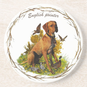 English pointer, bird hunting coaster