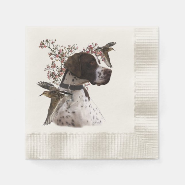 English pointer, bird hunting  napkin (Front)