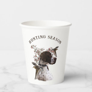 English pointer, bird hunting paper cups