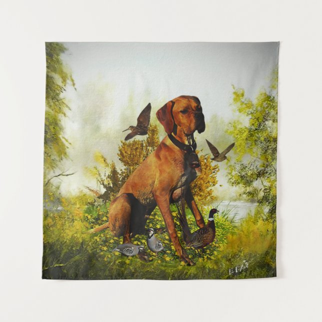 English pointer, bird hunting  tapestry (Front)
