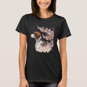 English Pointer Cherry Blossom Dog Breed Japanese  T-Shirt