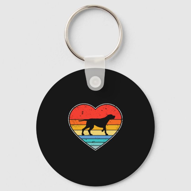 English pointer dog mum dad retro pointer key ring (Front)