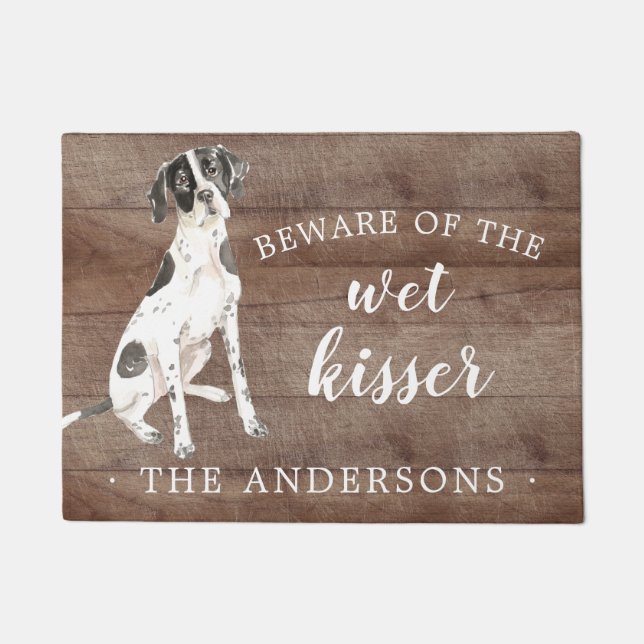 English Pointer Dog Personalised Door Mat (Front)