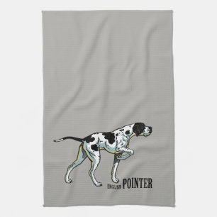 English pointer dog tea towel