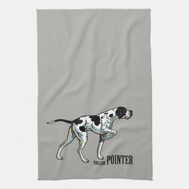 English pointer dog tea towel (Vertical)