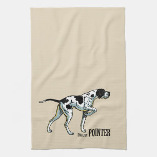 English pointer dog tea towel