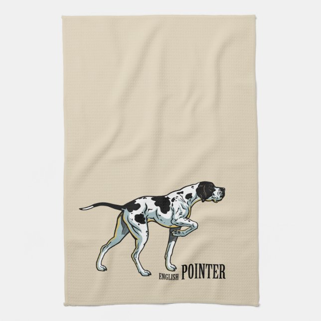 English pointer dog tea towel (Vertical)