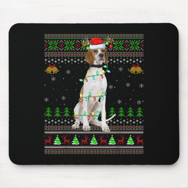 English Pointer Dog Ugly Christmas Sweaters Holida Mouse Pad (Front)