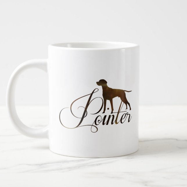 English Pointer Frosted Glass Coffee Mug (Left)