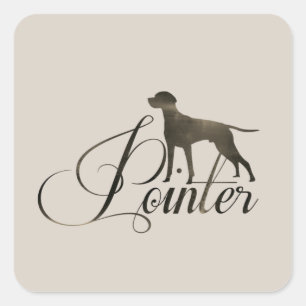 English Pointer Frosted Glass Coffee Mug Flask T-S Square Sticker