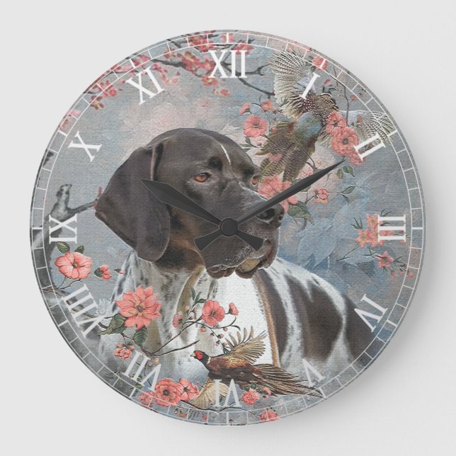 English Pointer  Large Clock (Front)