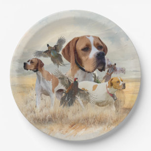 English Pointer  Paper Plate