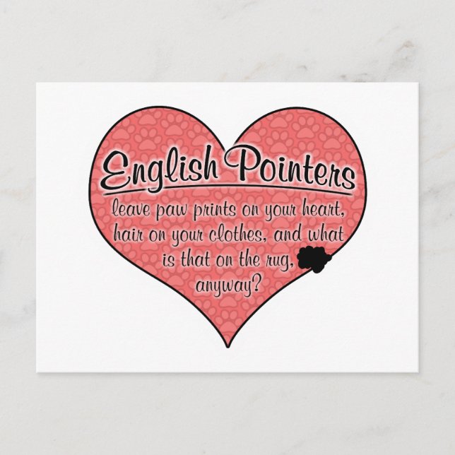 English Pointer Paw Prints Dog Humour Postcard (Front)