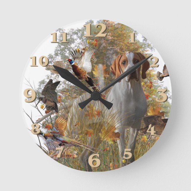 English Pointer  Round Clock (Front)