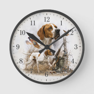 English Pointer Round Clock