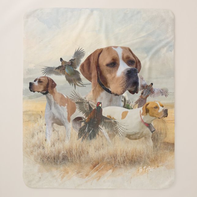 English Pointer  Sherpa Blanket (Front)