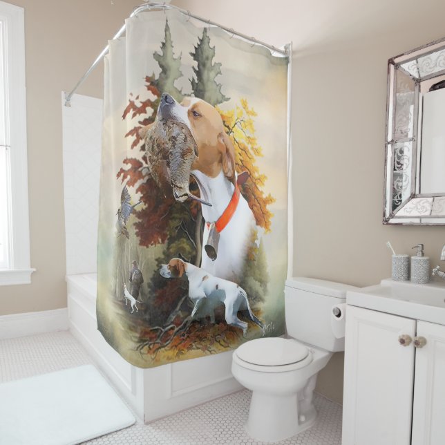 English Pointer Shower Curtain (In Situ)