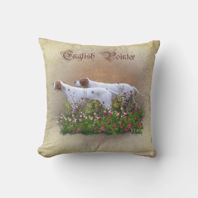 English Pointer Tapestry Poster Triptych Acrylic P Cushion (Front)