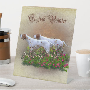 English Pointer Tapestry Poster Triptych Acrylic P Pedestal Sign