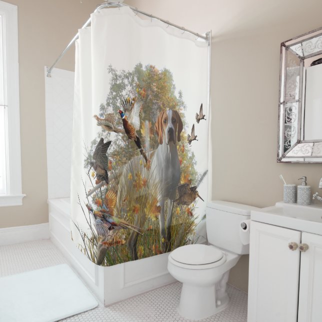 English Pointer Throw Pillow Duvet Cover Shower Curtain (In Situ)