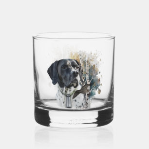 English Pointer , Woodcock Hunting Season , Art Whiskey Glass