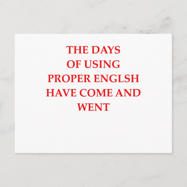 ENGLISH POSTCARD (Front)