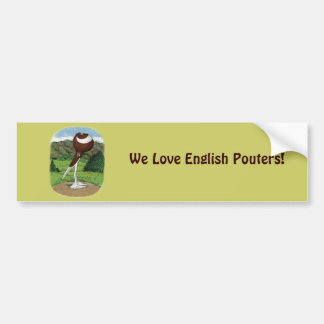 English Pouter Pigeon With Mountains Bumper Sticker