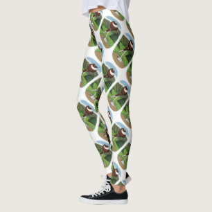 English Pouter Pigeon With Mountains Leggings