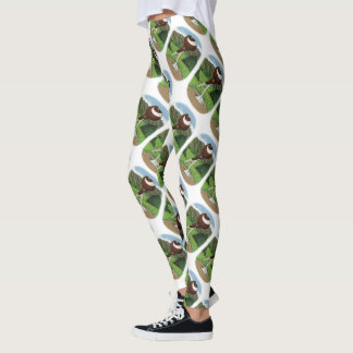 English Pouter Pigeon With Mountains Leggings