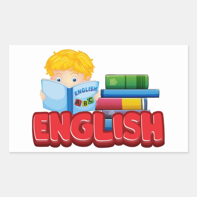 English Rectangular Sticker (Front)