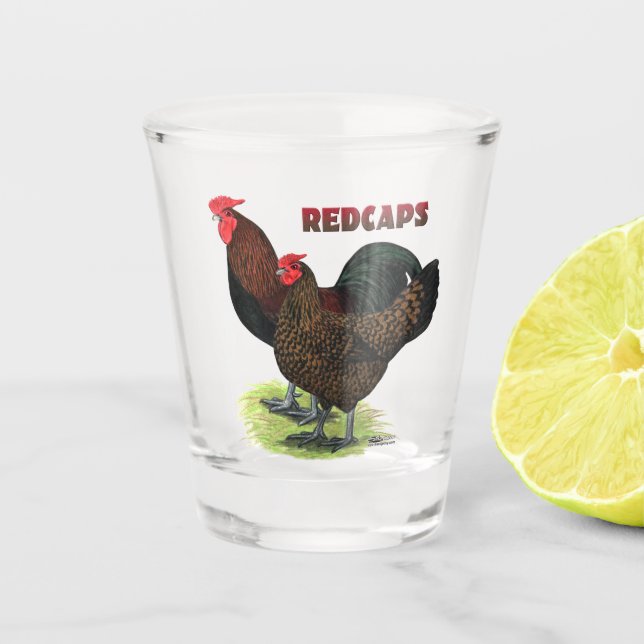 English Redcaps Shot Glass (Front)