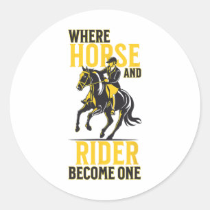 English Riding Equestrian Funny Saying Horse Sport Classic Round Sticker