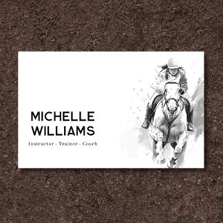 English Riding Horse Equestrian Jumping Eventing Business Card