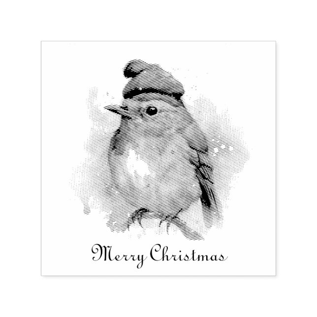 English Robin Christmas Mailing Essentials Self-inking Stamp (Design)